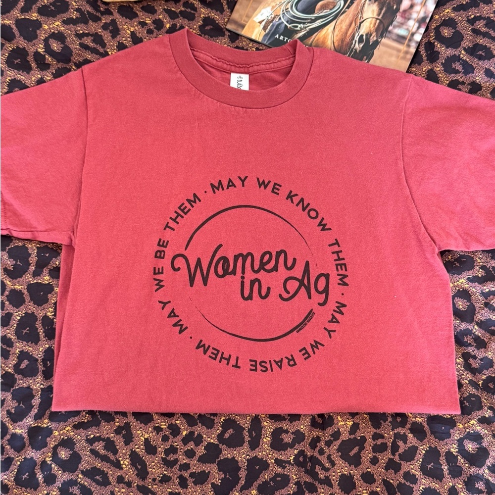Women in Ag Rust/Red Graphic Tee by Wandering Maverick